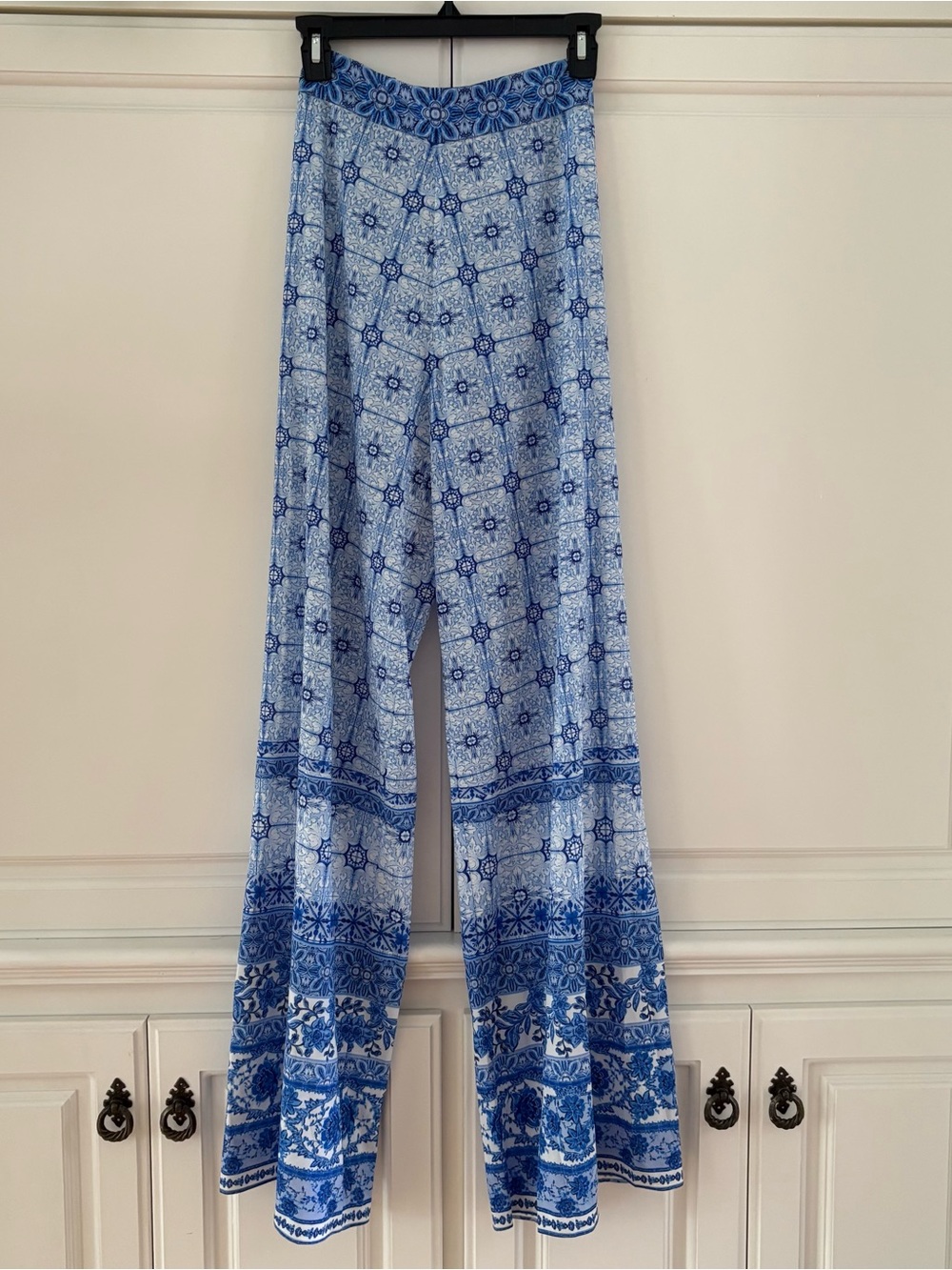 Alice & Olivia 2 Blue Floral Wide Leg Y2k Pants